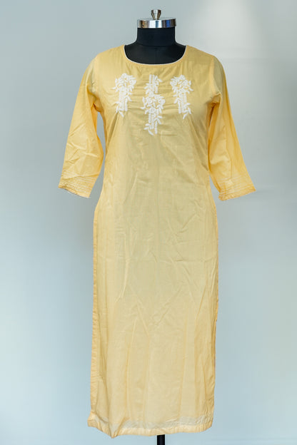 Yellow Straight Kurti
