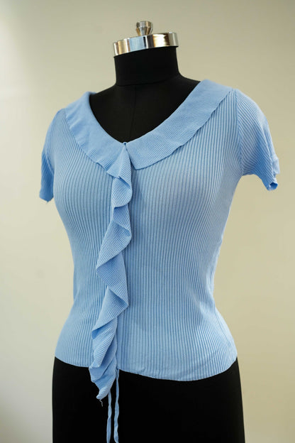 Blue Knitted Top