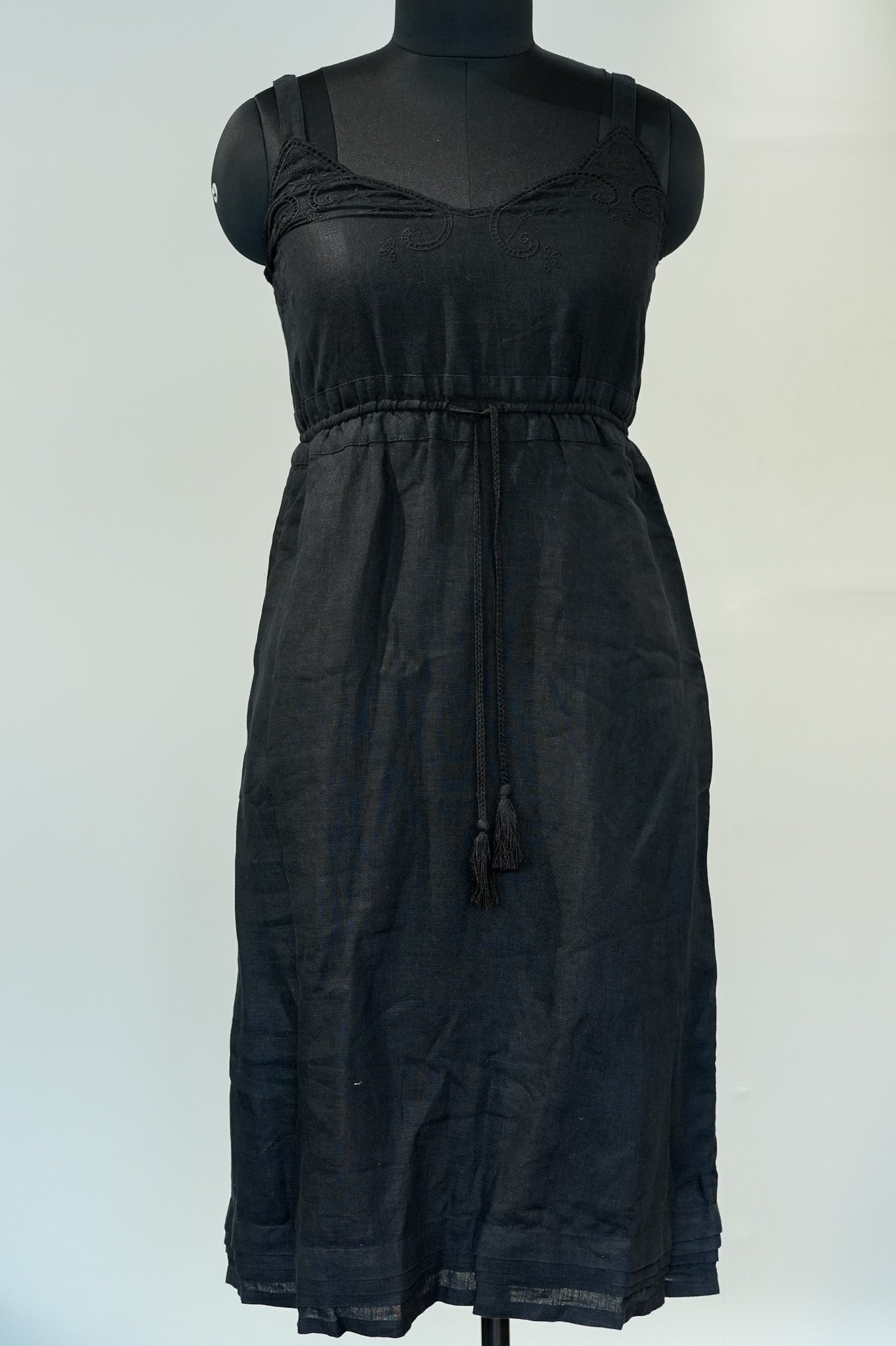 Black Lace Work Long Dress