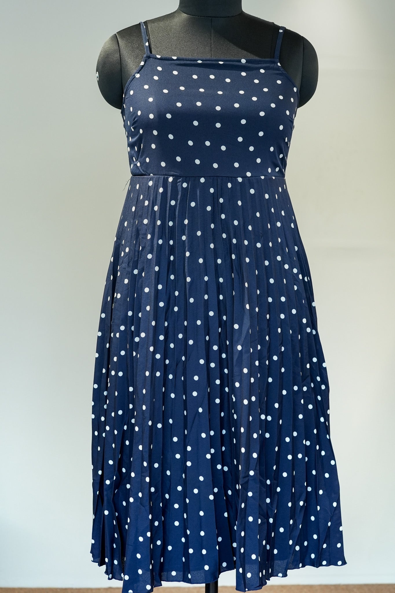 Blue Polka Dot Slip Dress