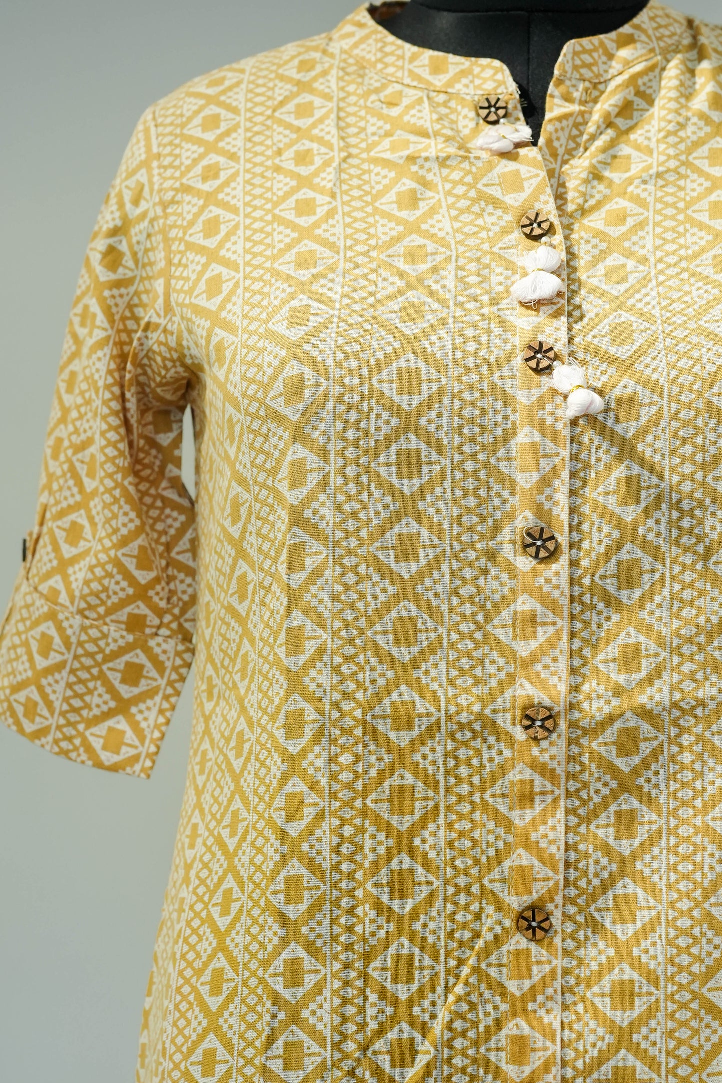 Yellow Printed Kurta