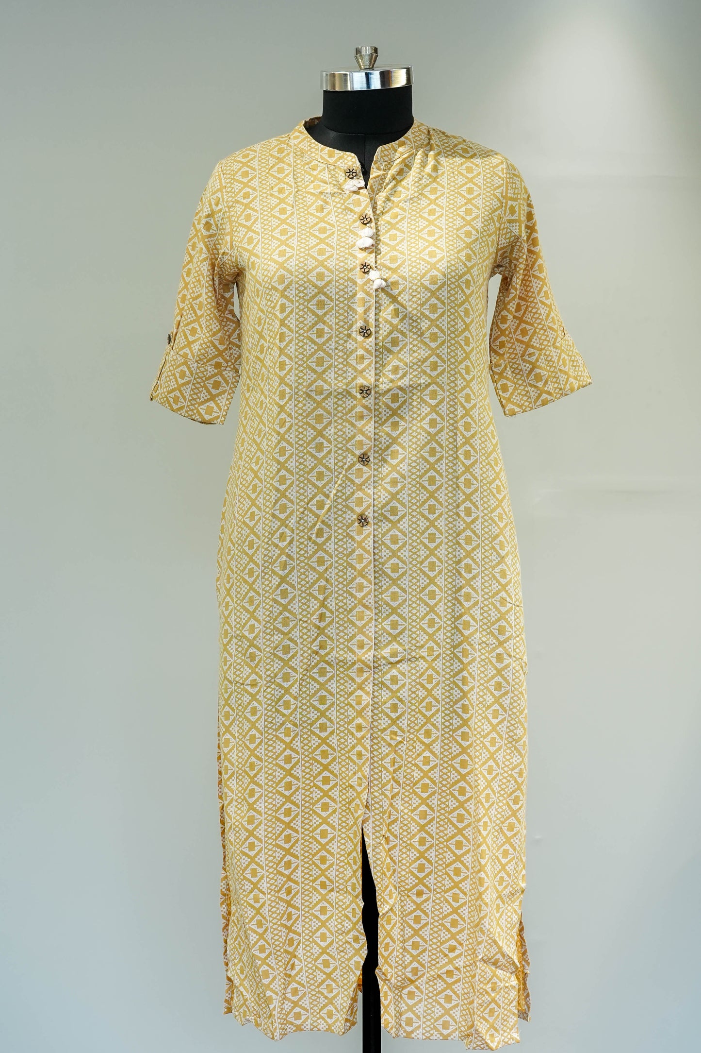 Yellow Printed Kurta