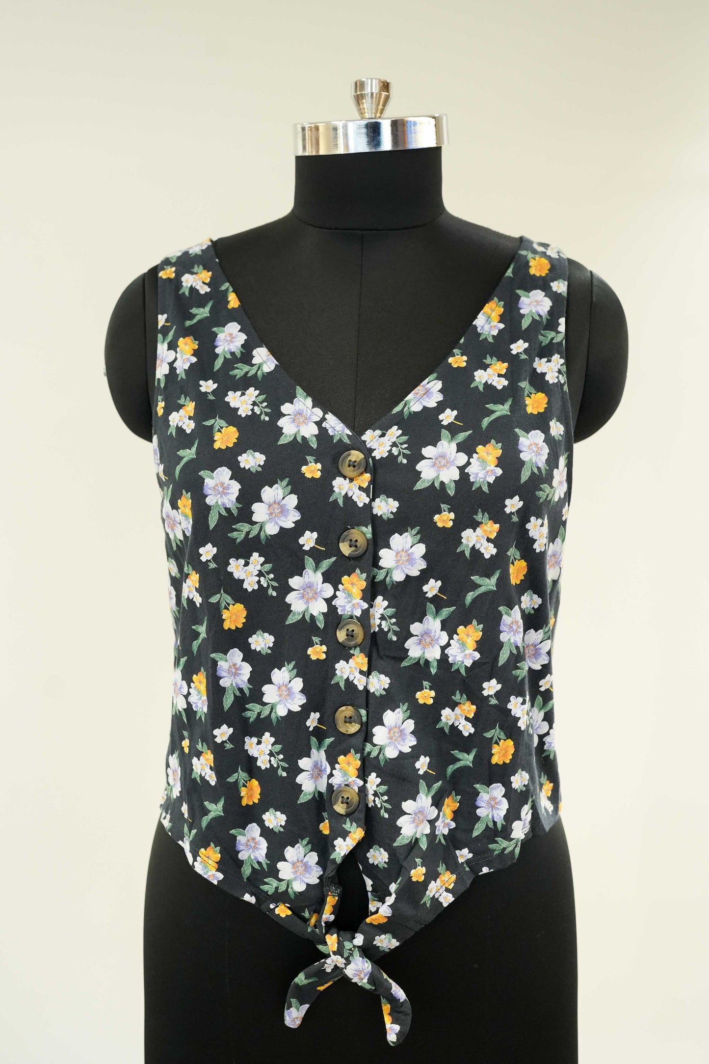 Black Floral Top