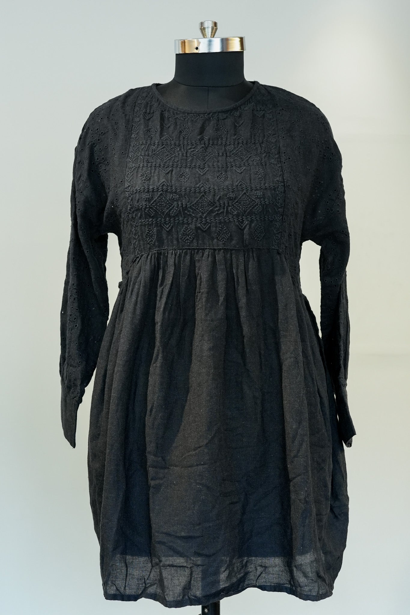 Black Front Elastic Short Dress