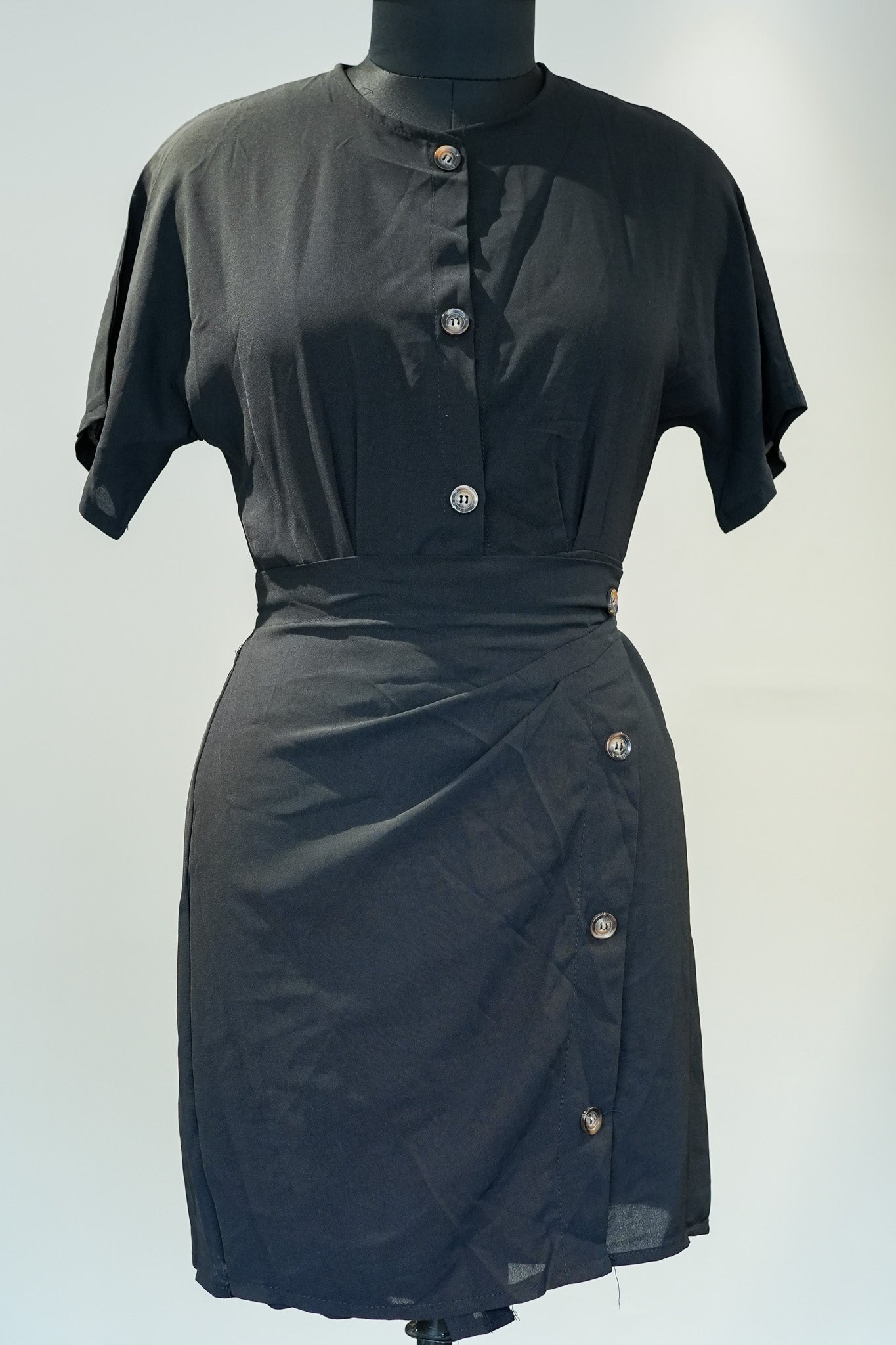 Black Wrap Around Short Dress