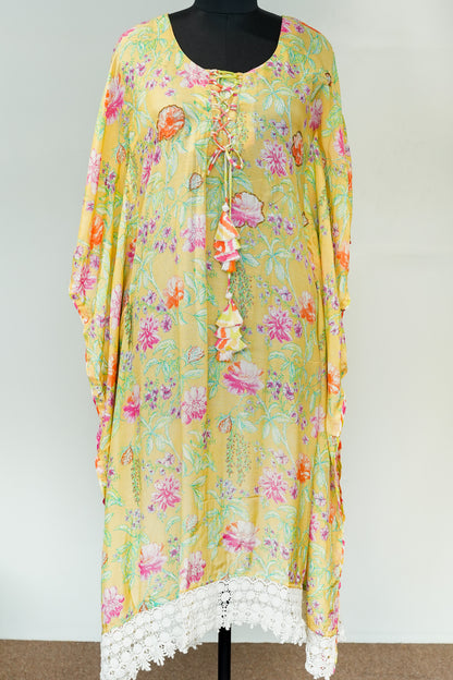 Piya Yellow Floral Printed Kaftan