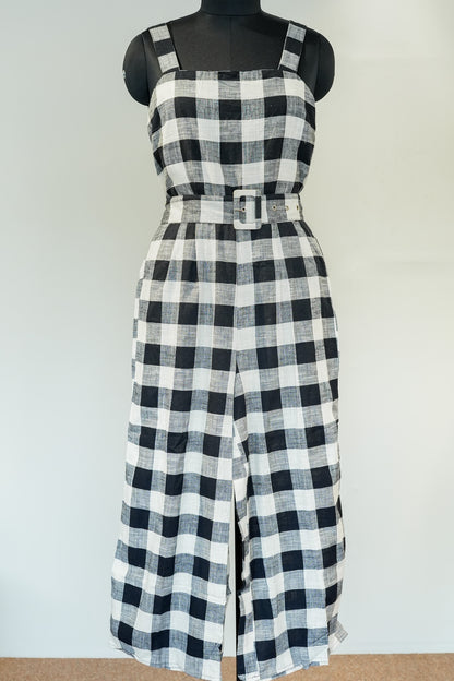 Black & White Belted Jumpsuit