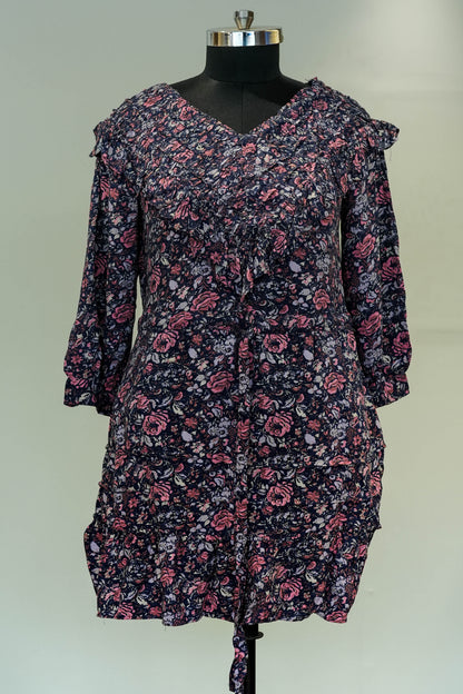 Ruffle Floral Printed Dress