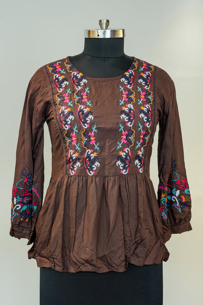 Brown Thread Work Top