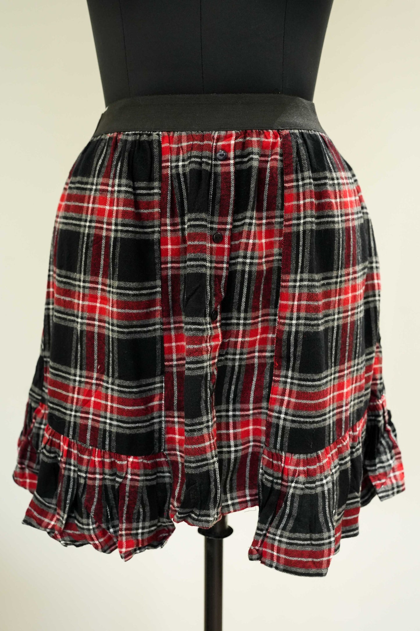 Check Printed Short Skirt
