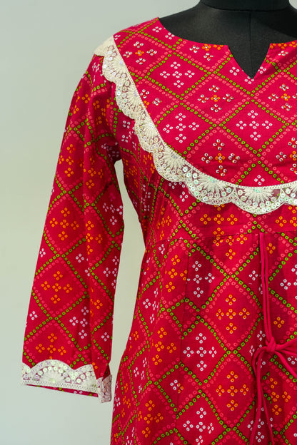 Ratna Bandhani Print Anarkali Suit Set