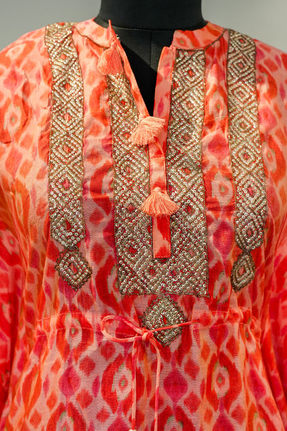 Reshma Printed Embroidered Kaftan