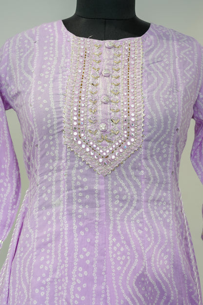 Leena Printed Anarkali Suit Set