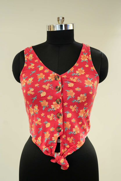 Red Floral Top