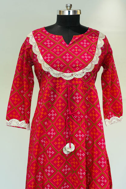 Ratna Bandhani Print Anarkali Suit Set