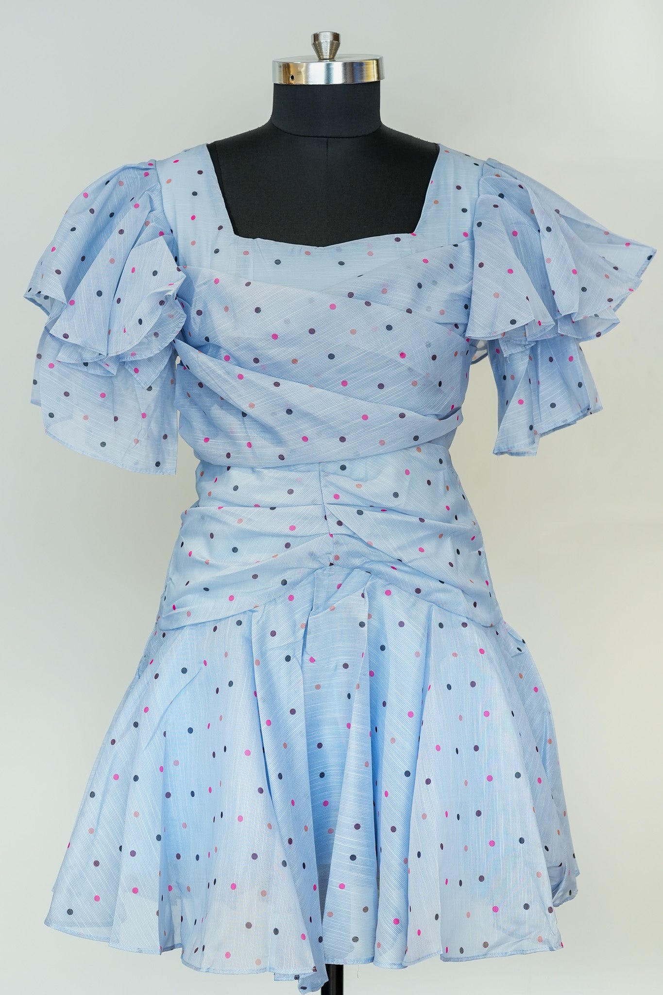 Elite Blue Polka Dot Dress