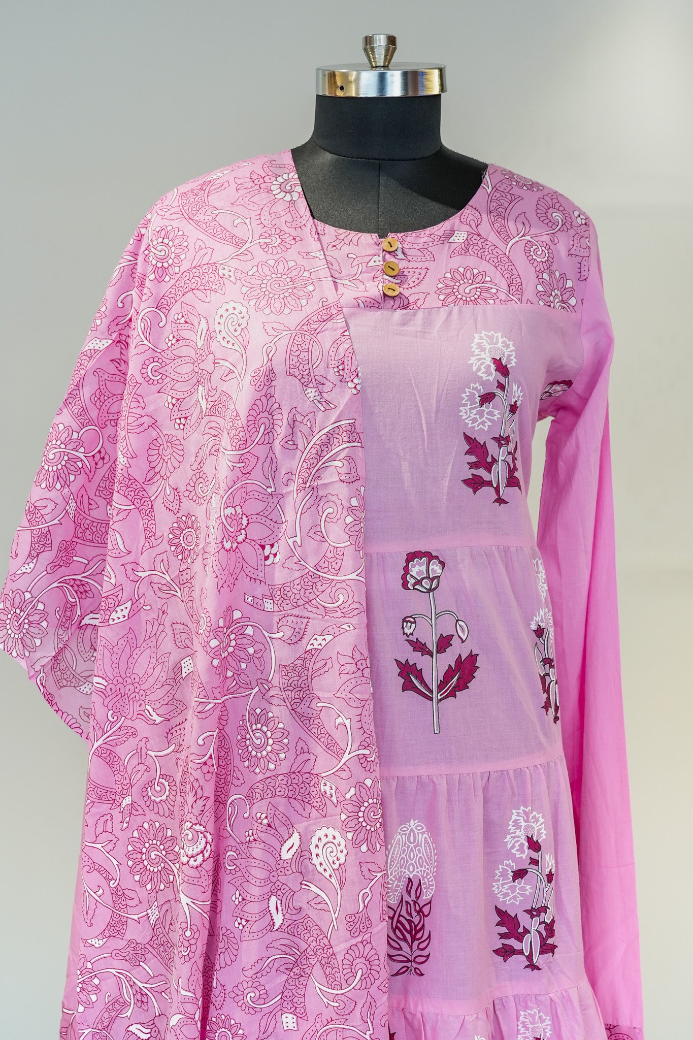 Rumi Floral Printed Anarkali with Dupatta