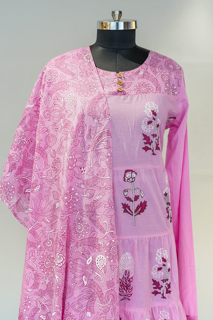 Rumi Floral Printed Anarkali with Dupatta