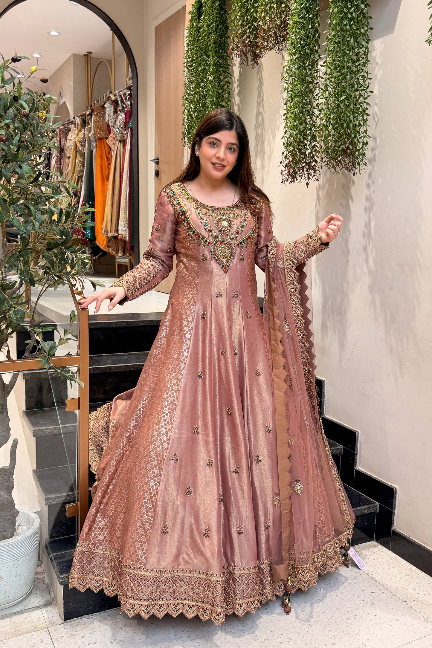 Nirbhi Hand Embroidered Anarkali with Dupatta