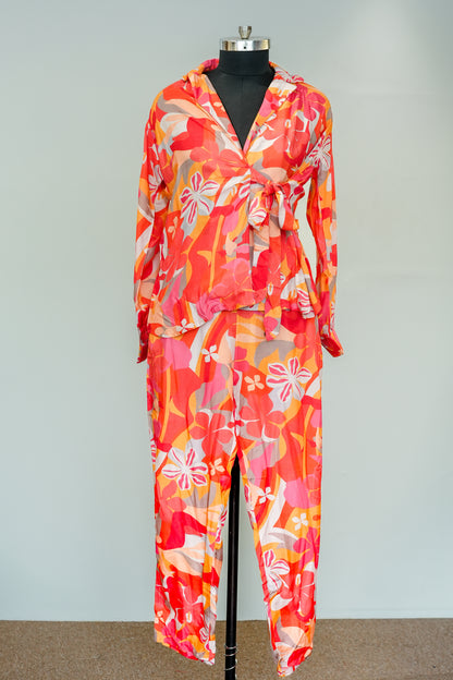 Vaeli Printed Side Knot Co ord Set