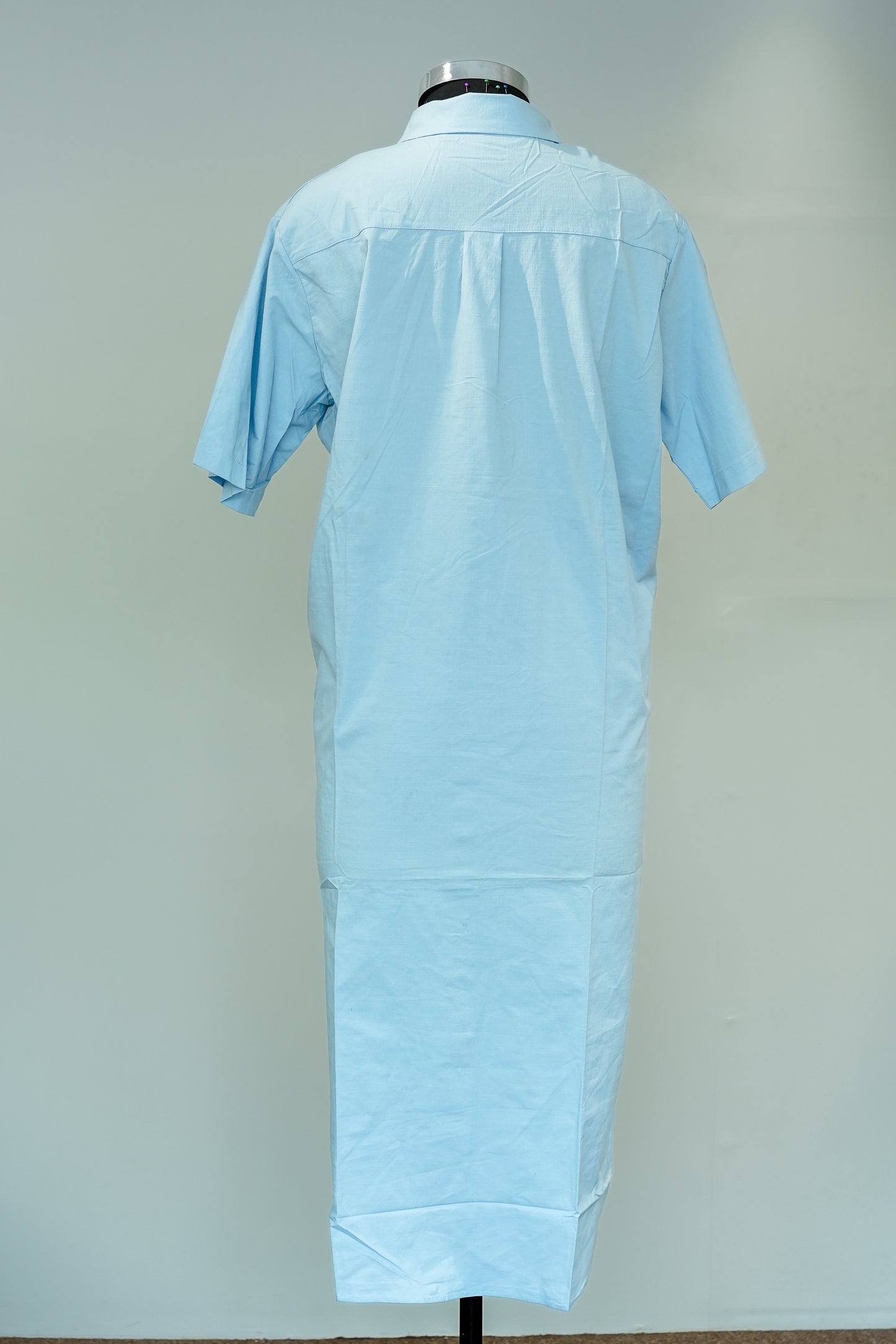 Sky Blue Buttoned Long Dress