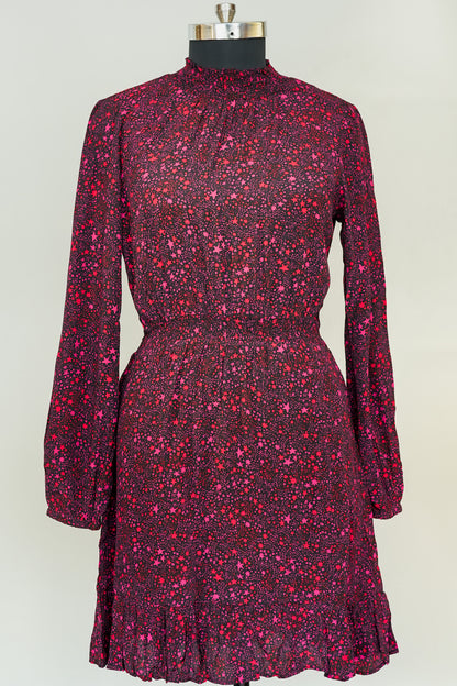 Full Sleeves Printed Short Dress