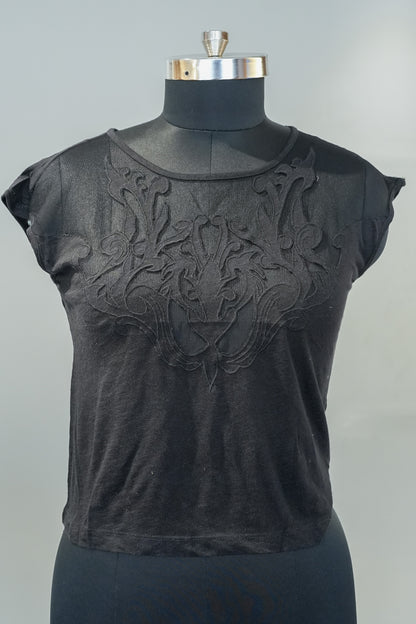 Black Embroidered Top