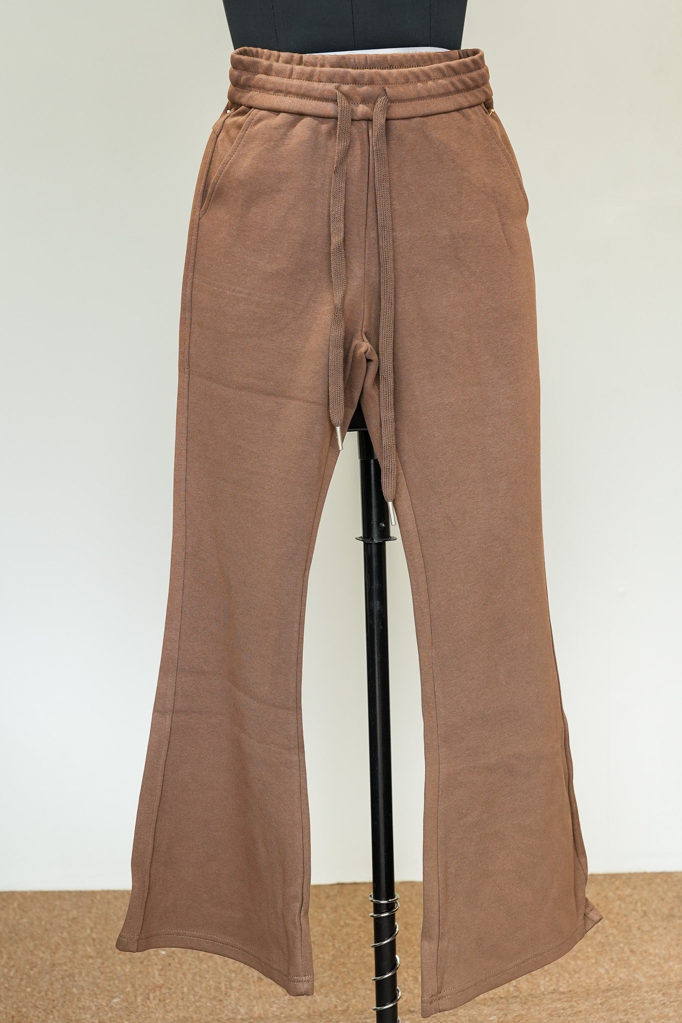 Brown Cotton Flared Bottoms
