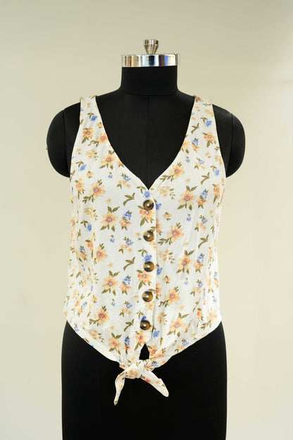 White Floral Top