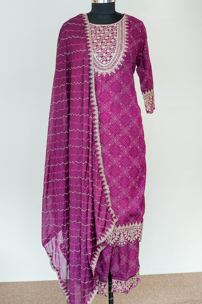 Resham Embroidered Suit Set