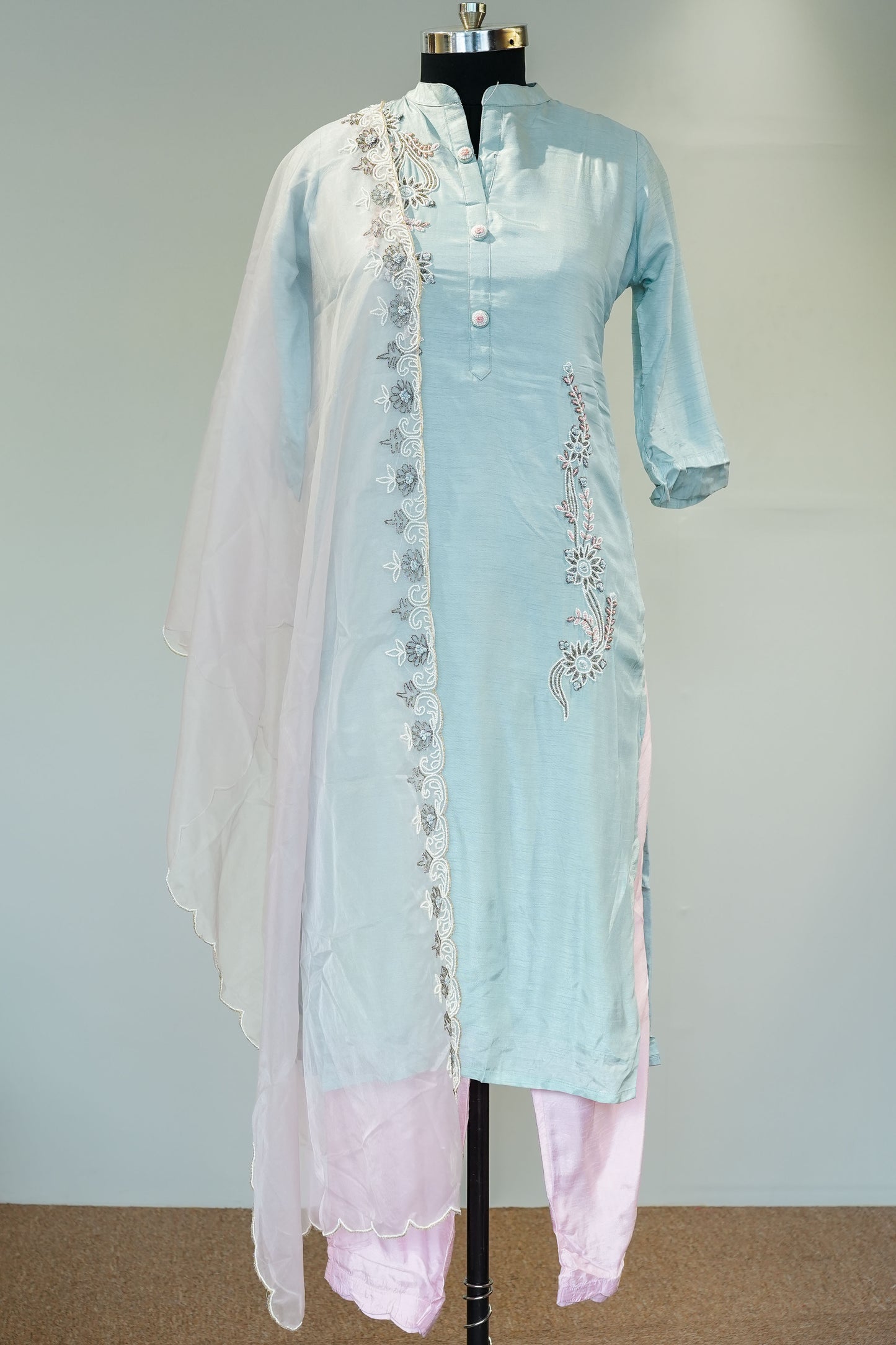 Ruby Floral Embroidered Suit Set
