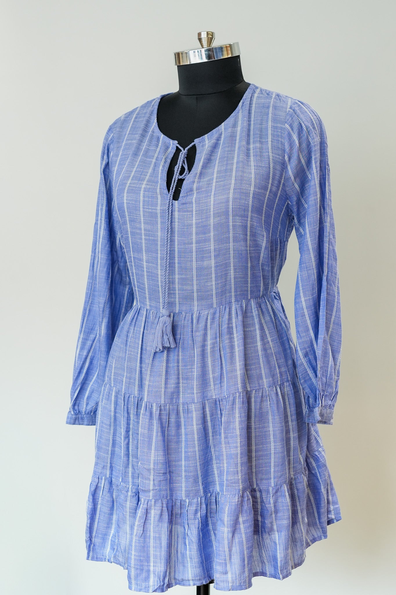 Blue Striped Short Dress