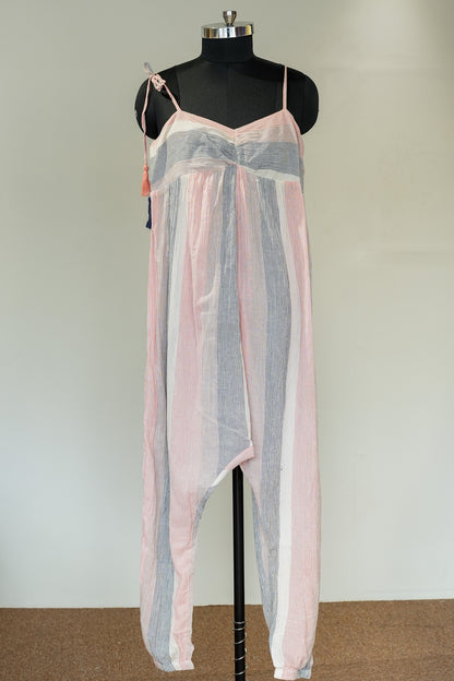 Striped Tie-Strap Jumpsuit