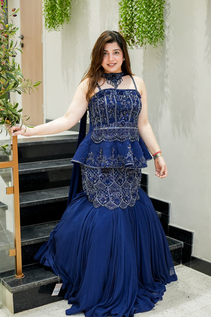 Dua Hand Embroidered Fish Cut Lehenga