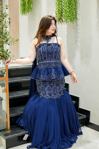 Dua Hand Embroidered Fish Cut Lehenga