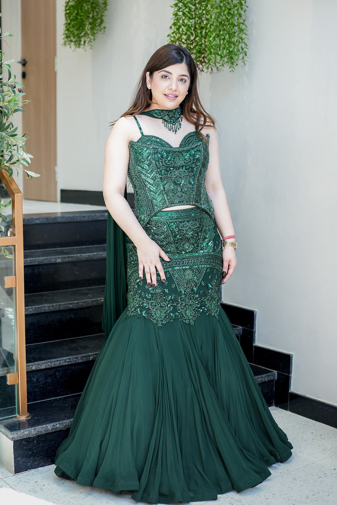 Aafiya Corset Fish Cut Lehenga