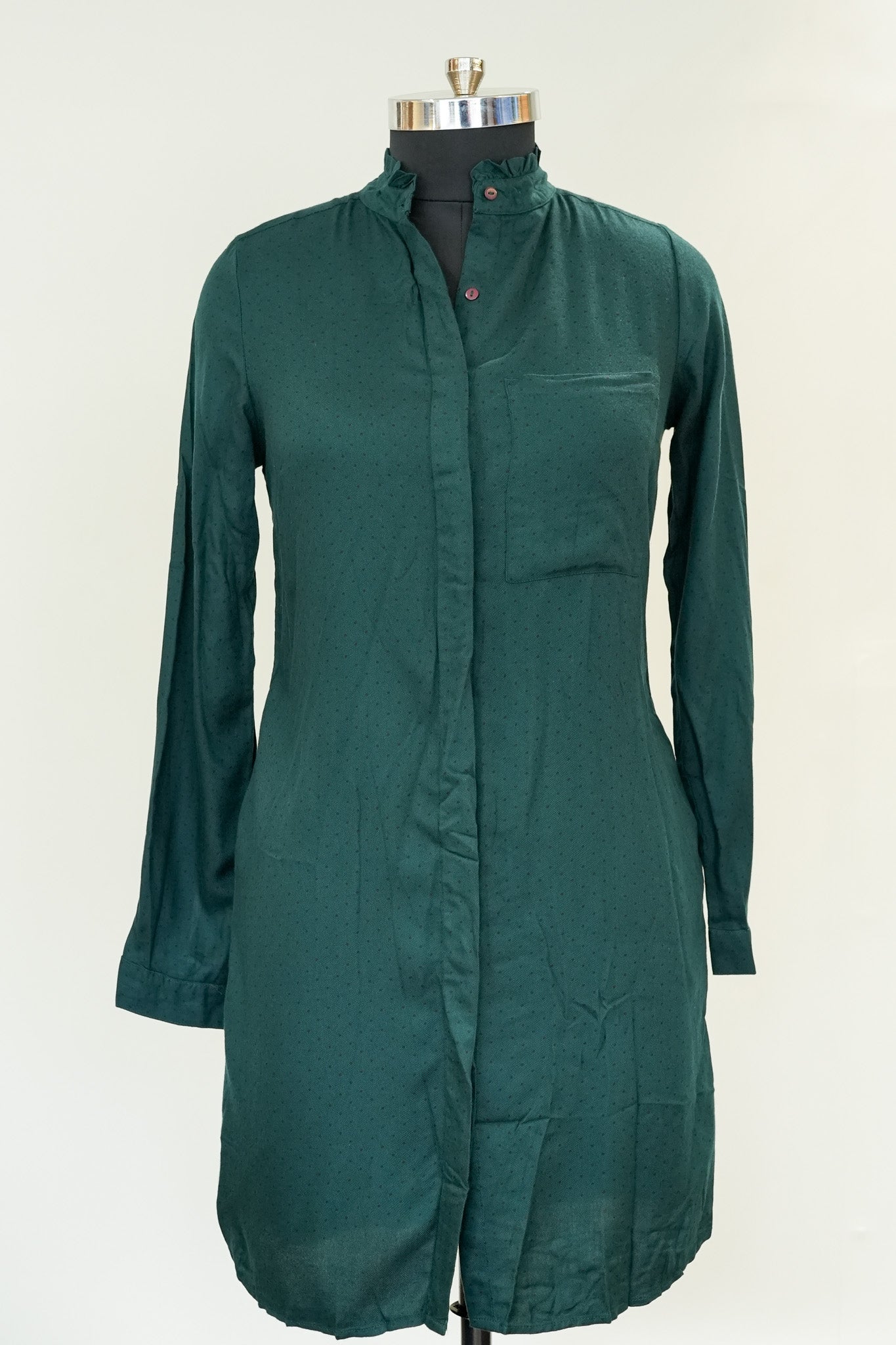 Green Long Shirt Dress