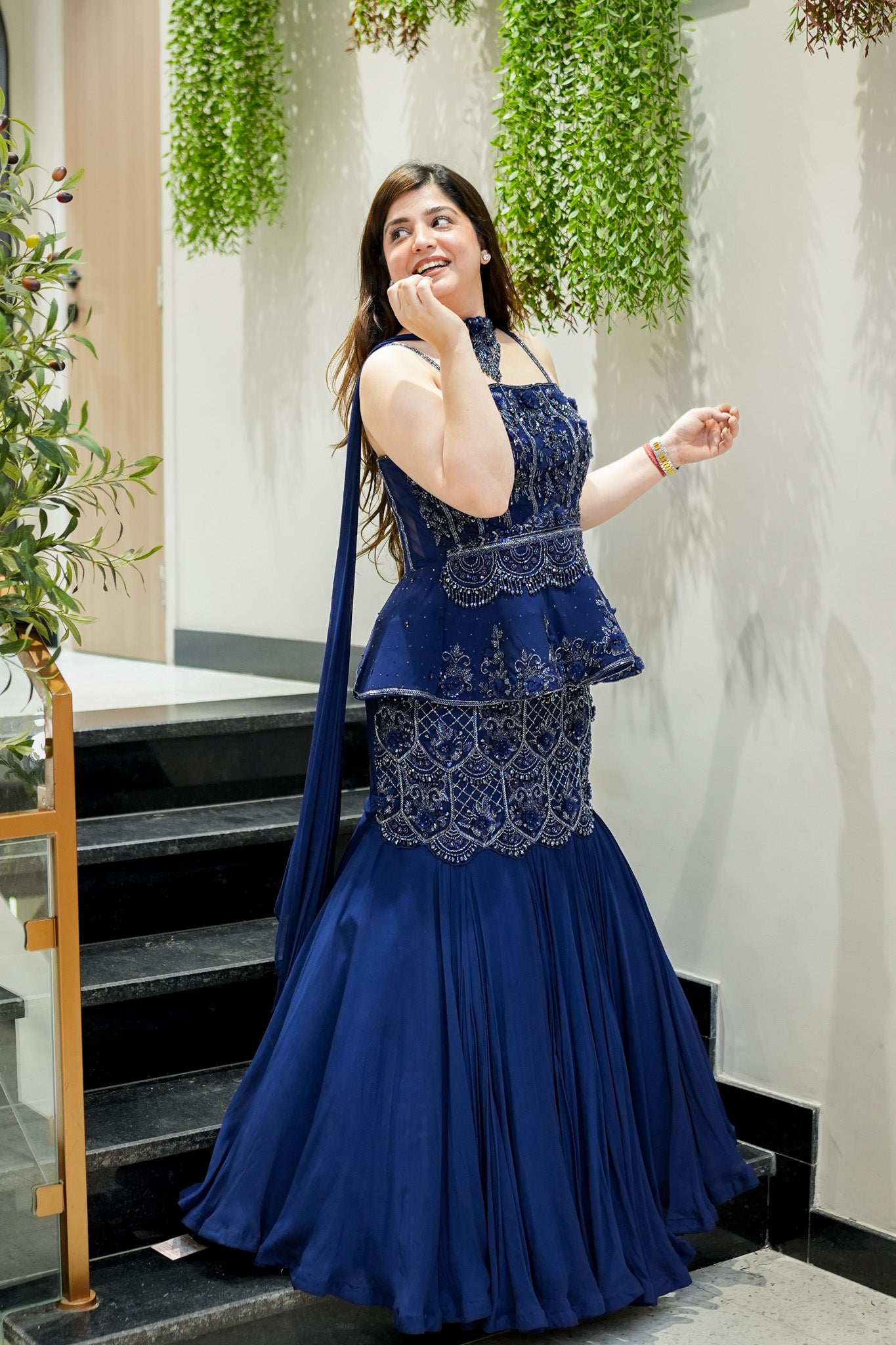 Dua Hand Embroidered Fish Cut Lehenga