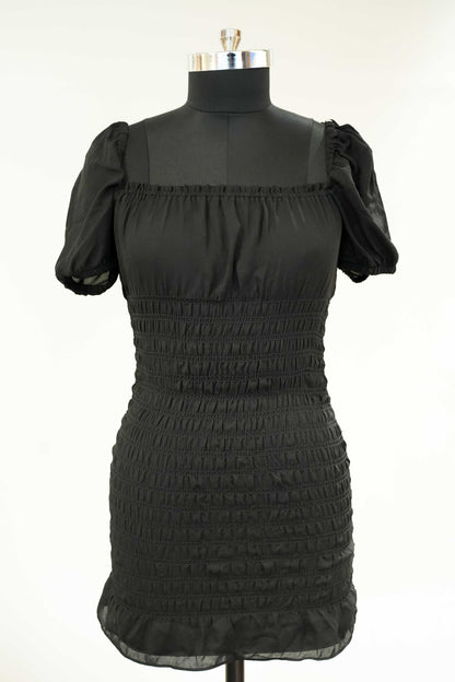 Black Off Shoulder Short Dress