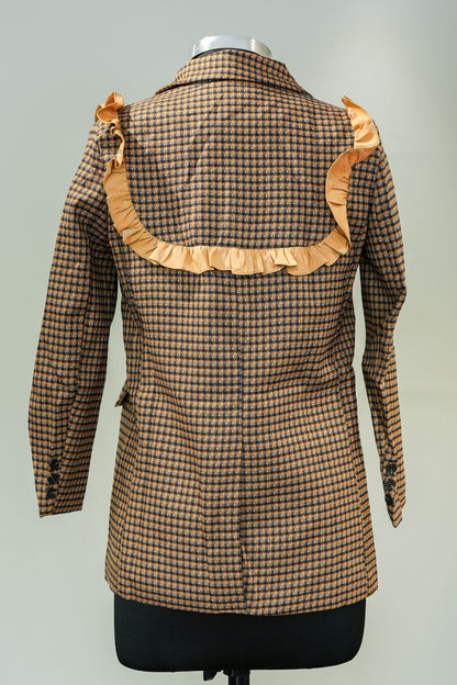 Swiss Check Ruffle Blazer