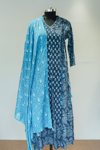 Kayra Printed Anarkali with Dupatta