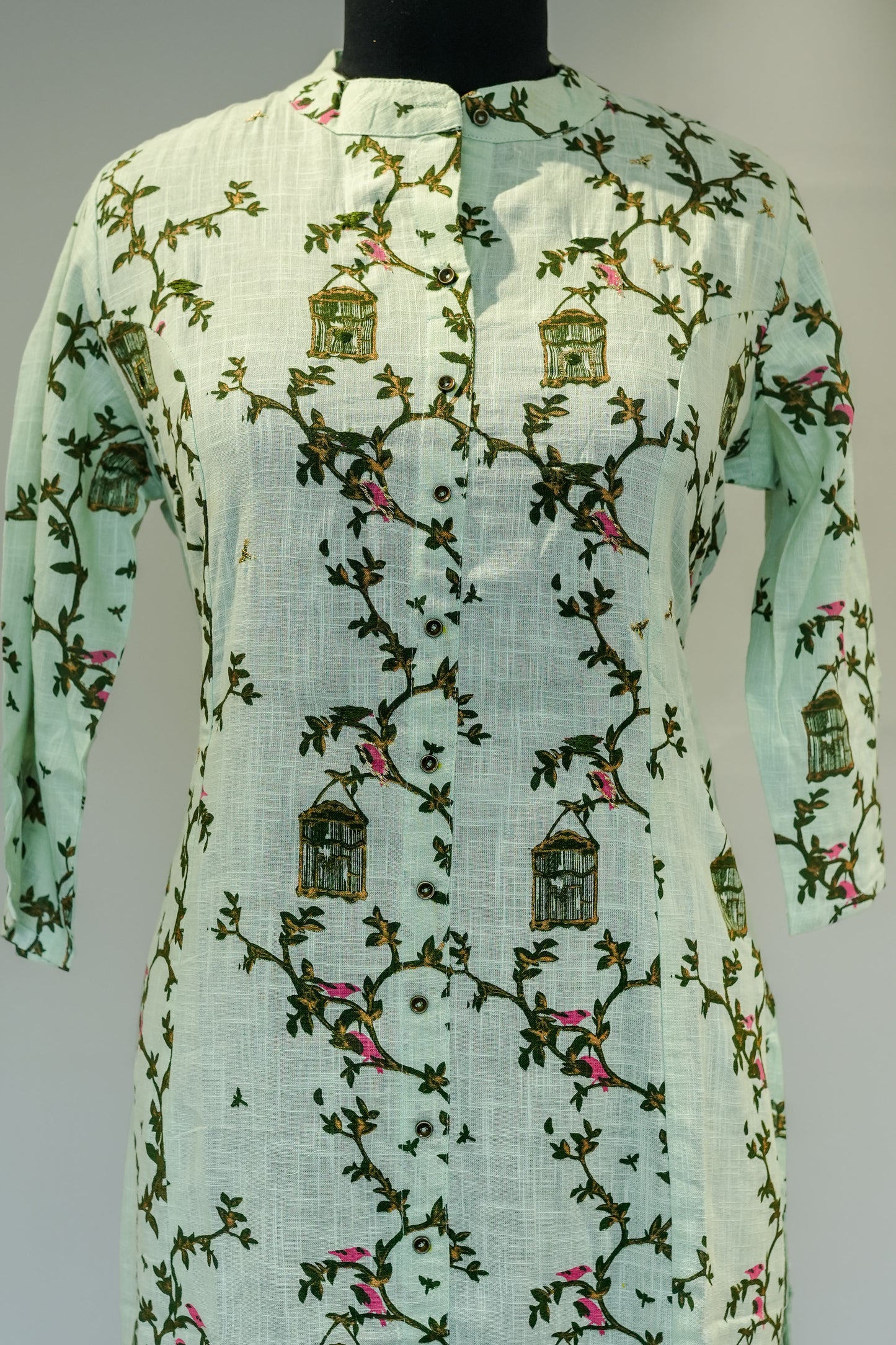 Light Green Floral Printed Kurta