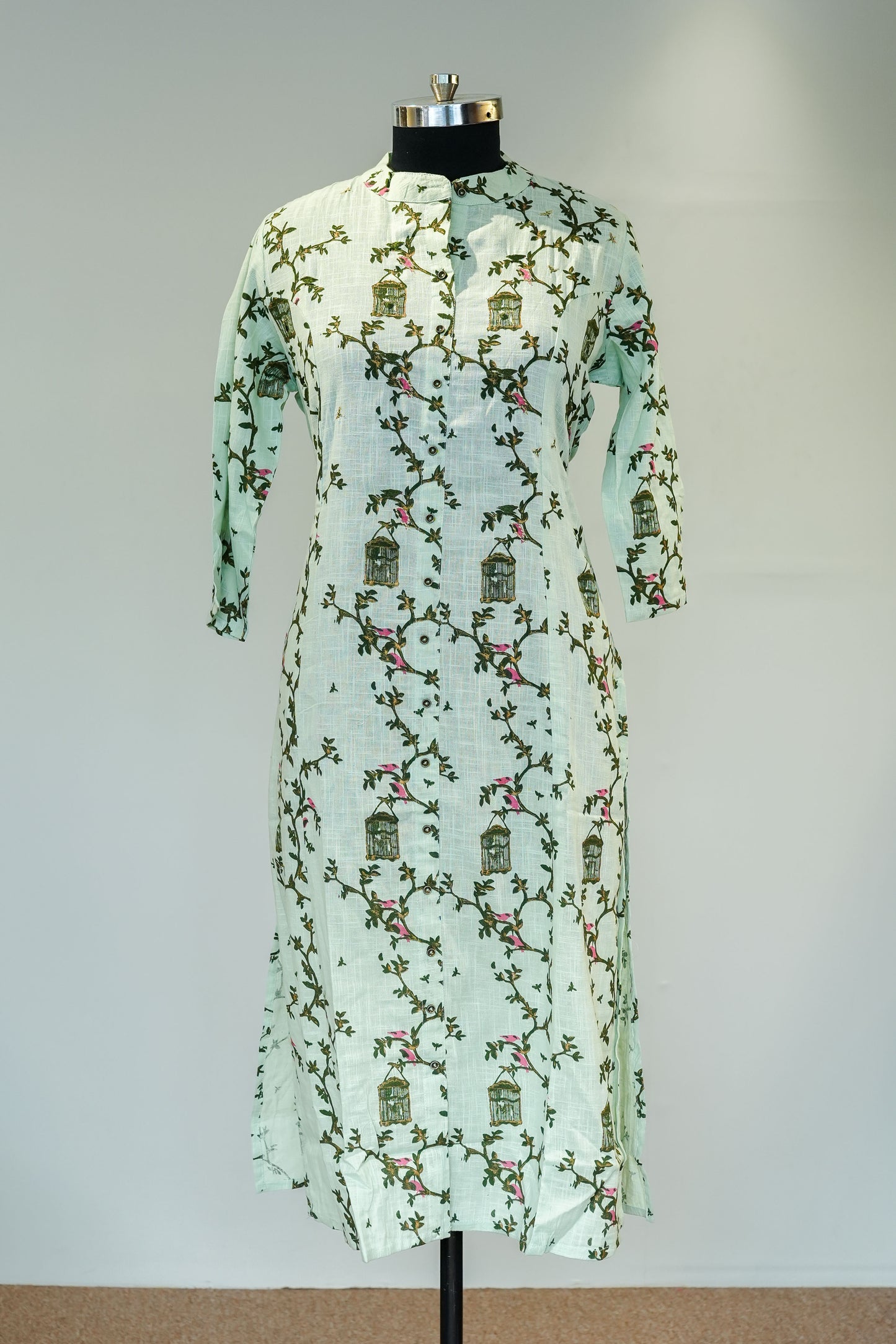 Light Green Floral Printed Kurta
