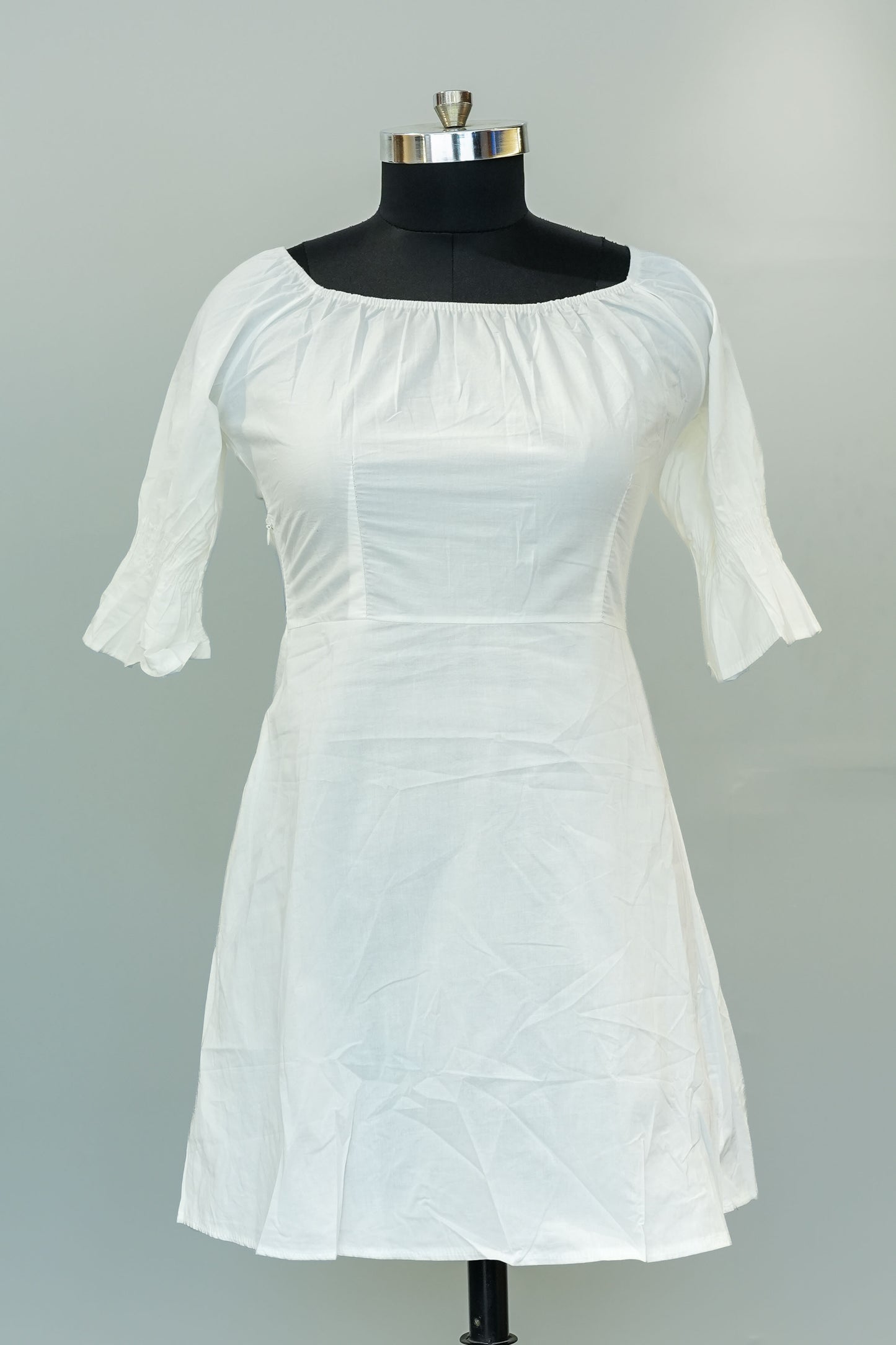 White Off Shoulder Short Dress