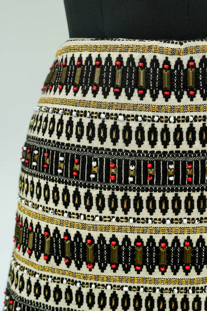 Boho Thread Embroidered Skirt