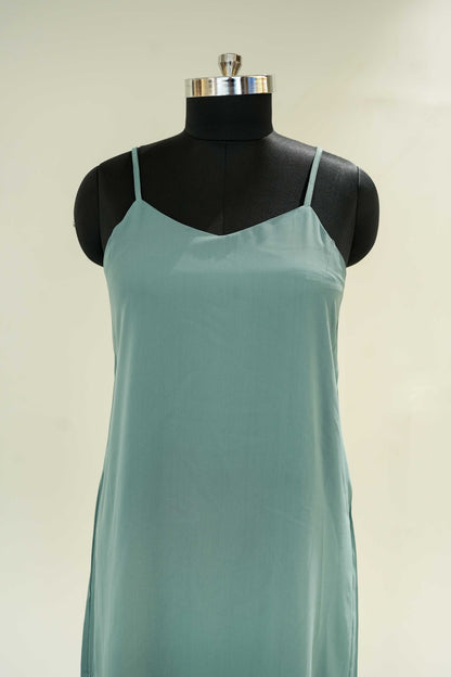 Sea Green Side Cut Slip Dress