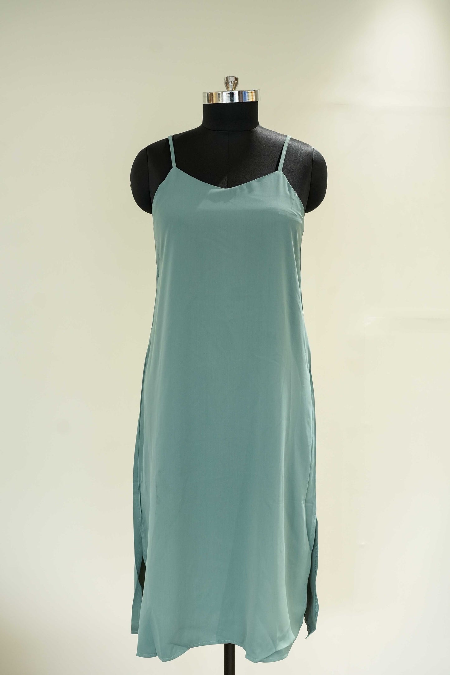 Sea Green Side Cut Slip Dress