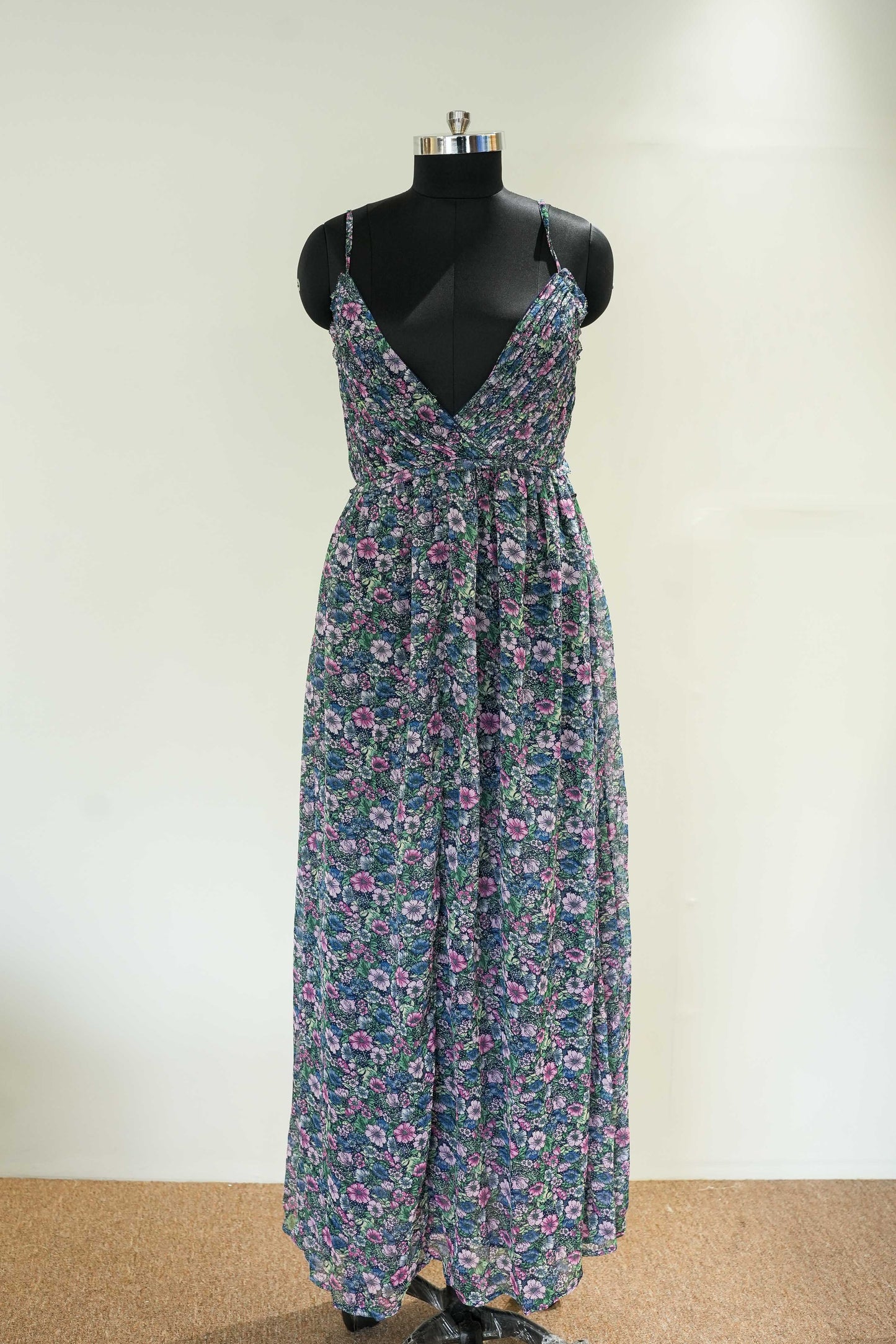 Blue Floral Slip Dress