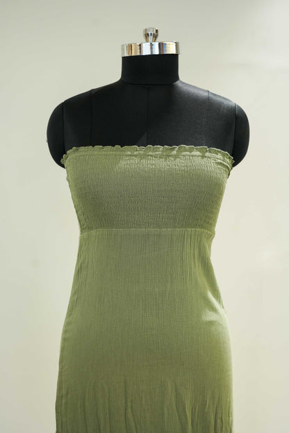 Olive Strapless Long Dress