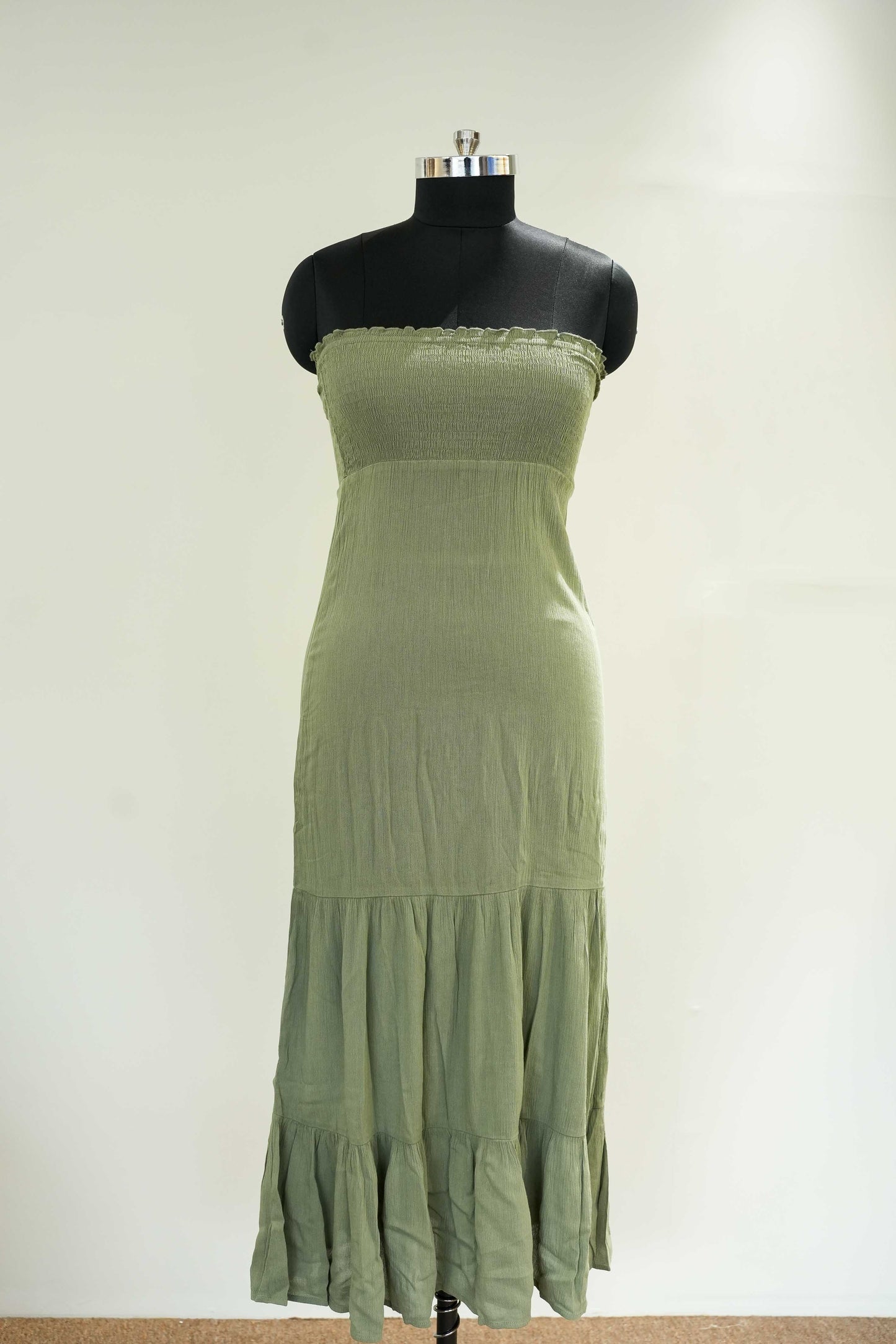 Olive Strapless Long Dress